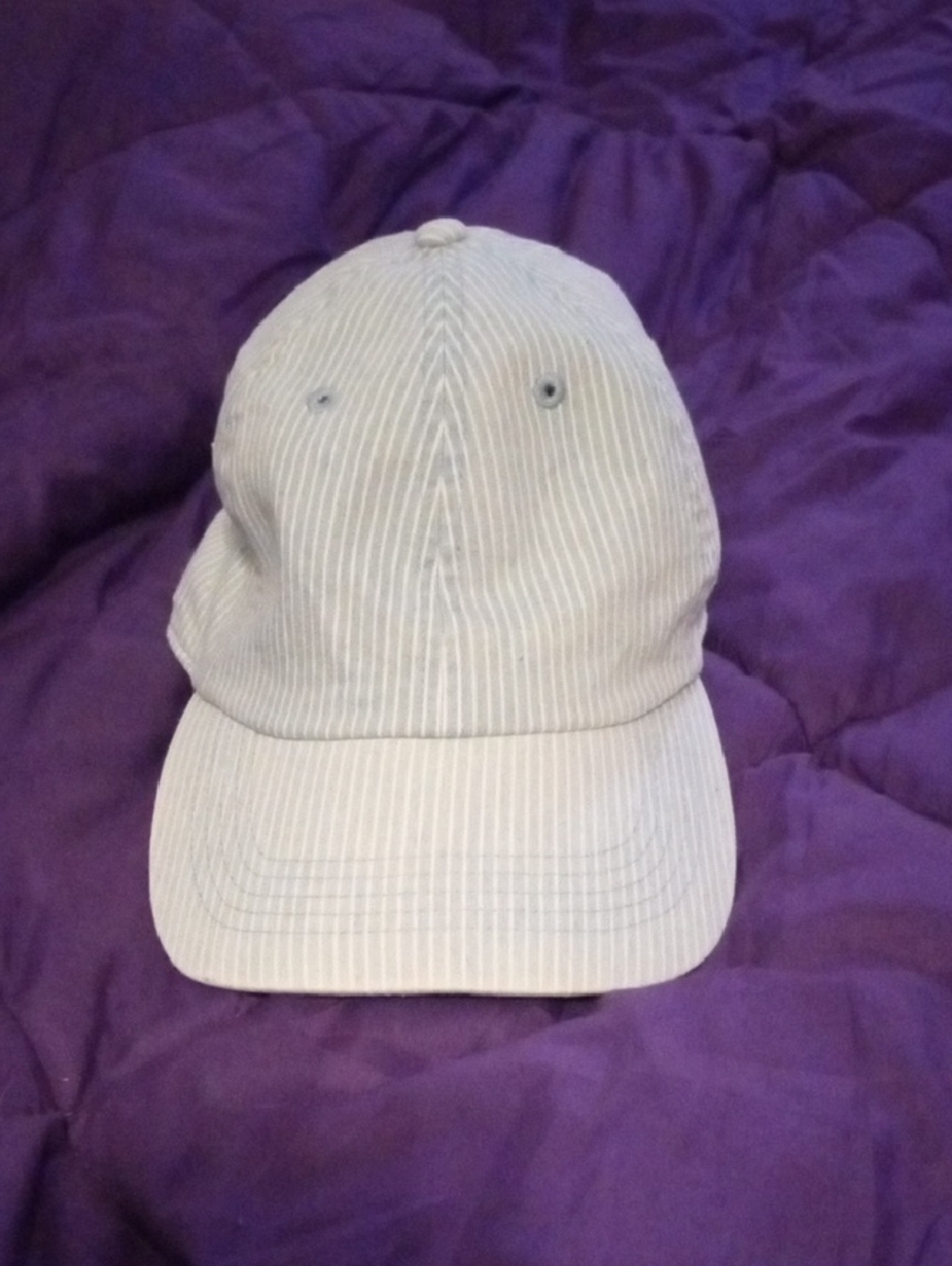 GAP White And Blue Pinstripe Cotton Baseball Cap
